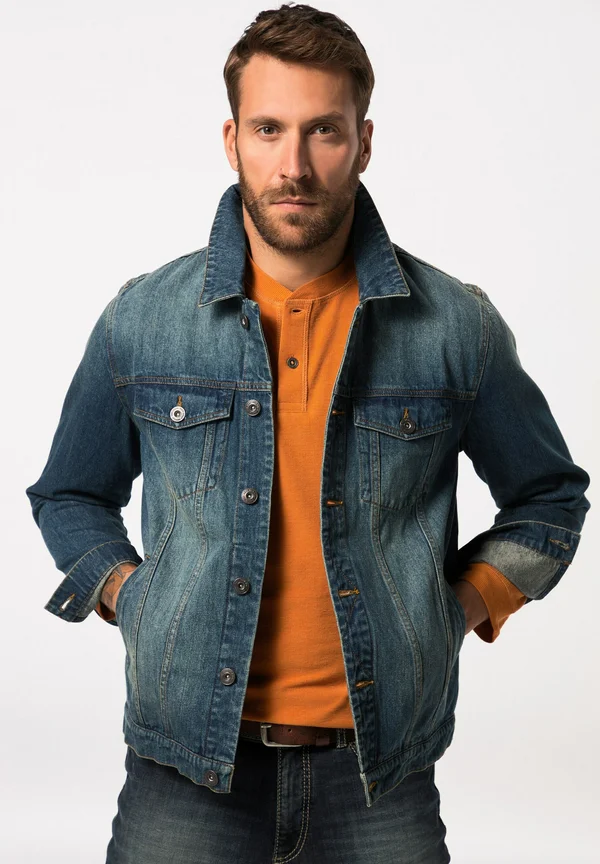 AVEC POCHES POITRINE ET PATTE DE BOUTONNAGE - Jeansjacke - blue