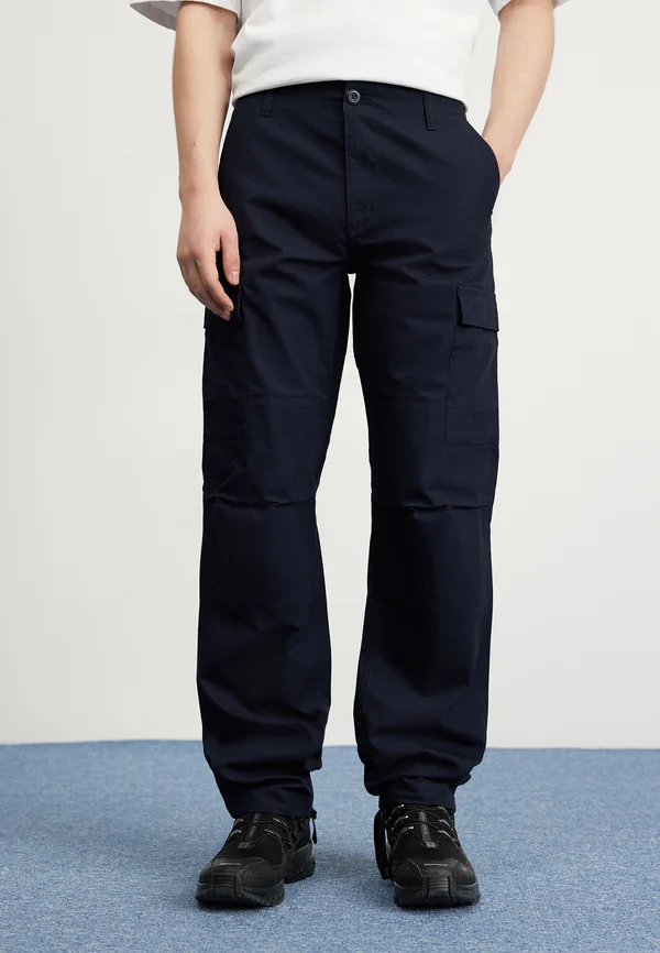 AVIATION PANT - Cargohose - dark navy rinsed
