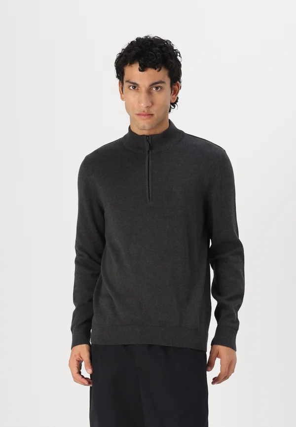 AVOCH HALF ZIP - Strickpullover - charcoal marl