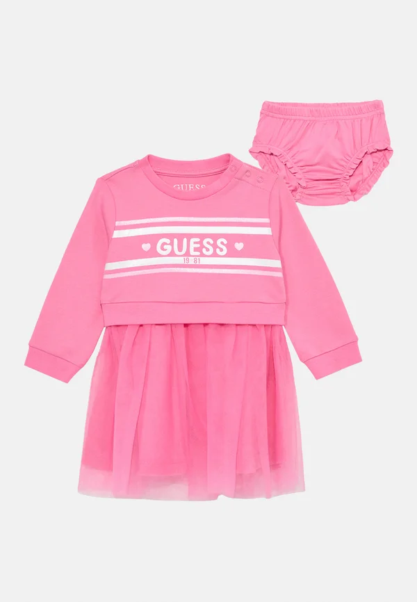 BABY MIXED FABRIC DRESS SET - Freizeitkleid - jelly pink