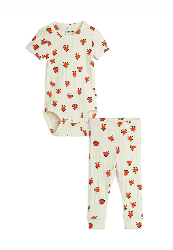 BABY OUTLINED HEARTS SET UNISEX - Jumpsuit - offwhite