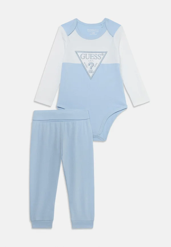 BABY PANTS SET UNISEX - Jogginghose - light blue/white