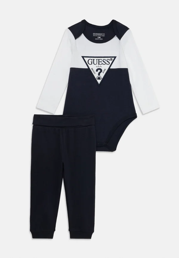 BABY PANTS SET UNISEX - Jogginghose - white/dark blue