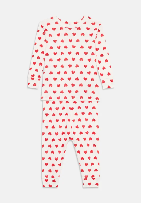 BABYGAP ORGANIC COTTON HEART PJ SET - Nachtwäsche Set - slipper red