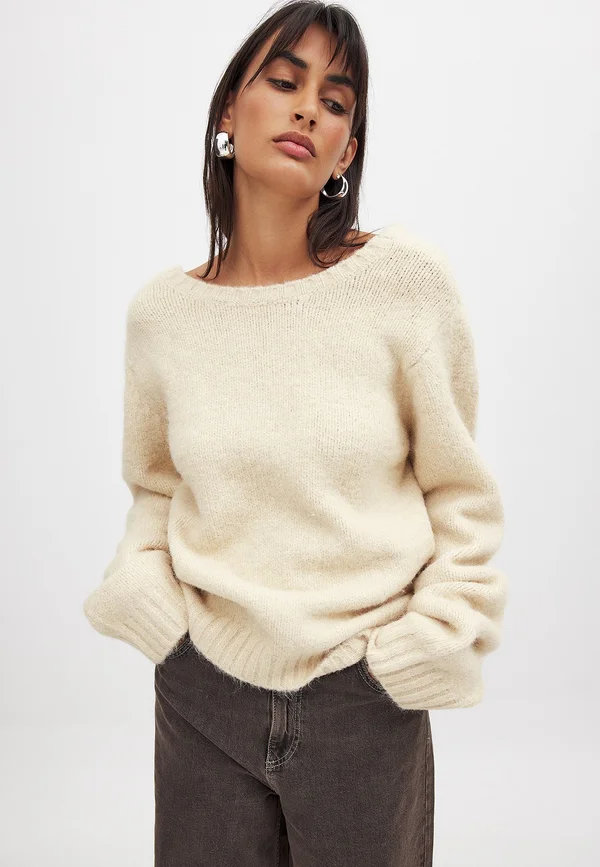 BACK DETAIL - Strickpullover - light beige