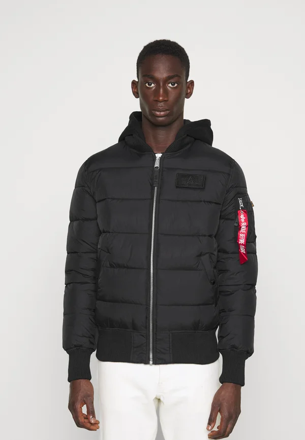 BACK PRINT PUFFER - Winterjacke - black