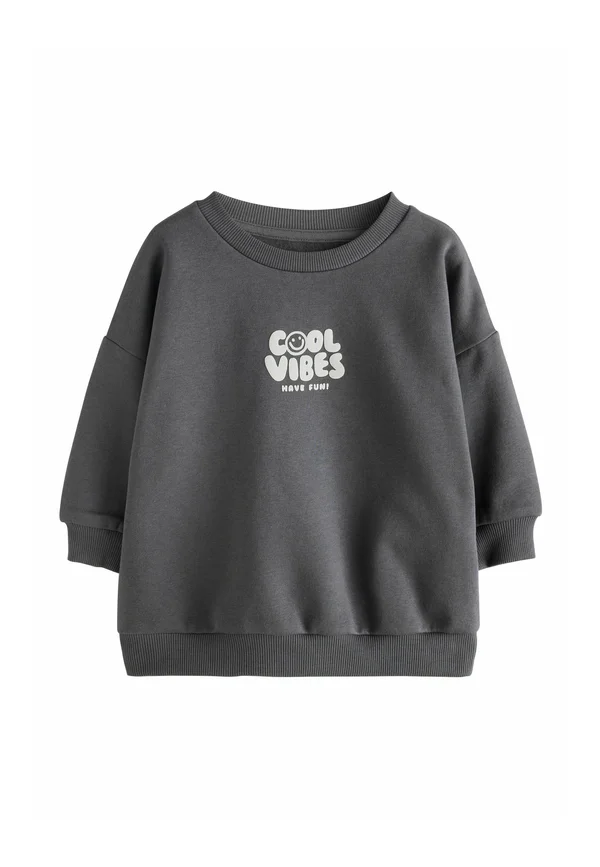 BACK PRINTED CREW NECK - Sweatshirt - charcoal grey cool vibes