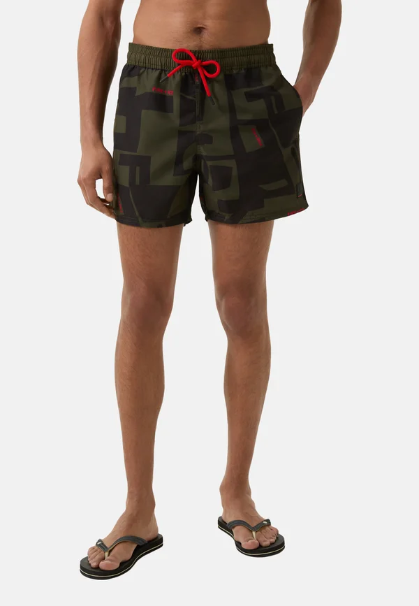 BADE NELSON - Badeshorts - oliv grün schwarz
