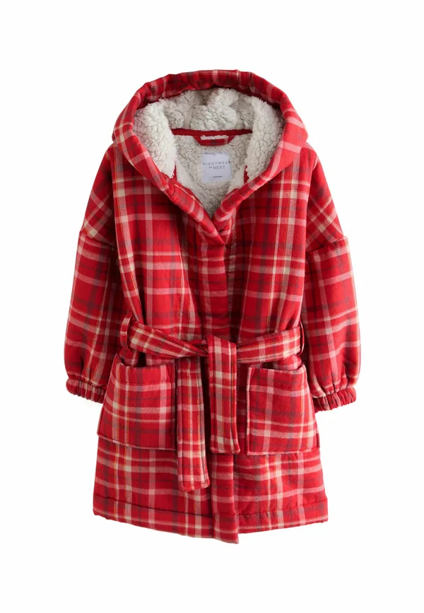 Bademantel - red check