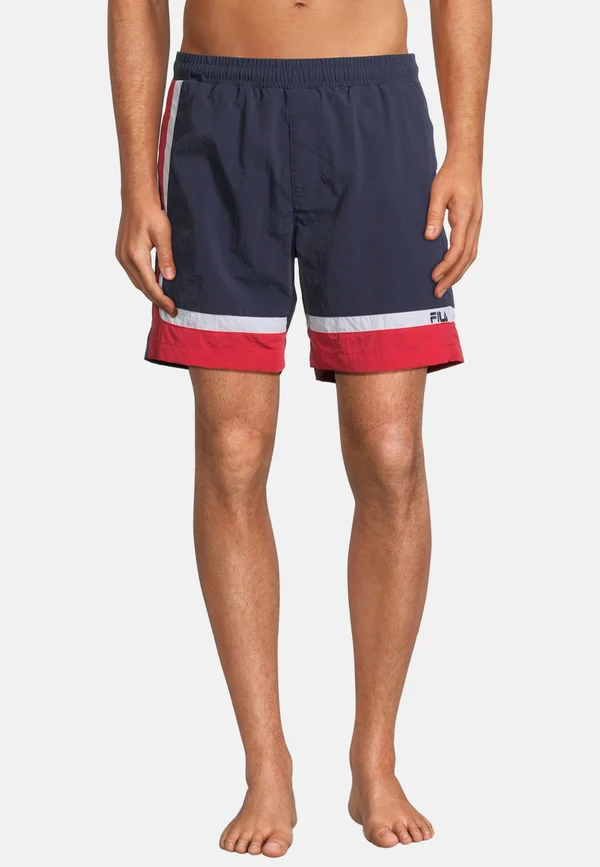 Badeshorts - black iris true red bright white