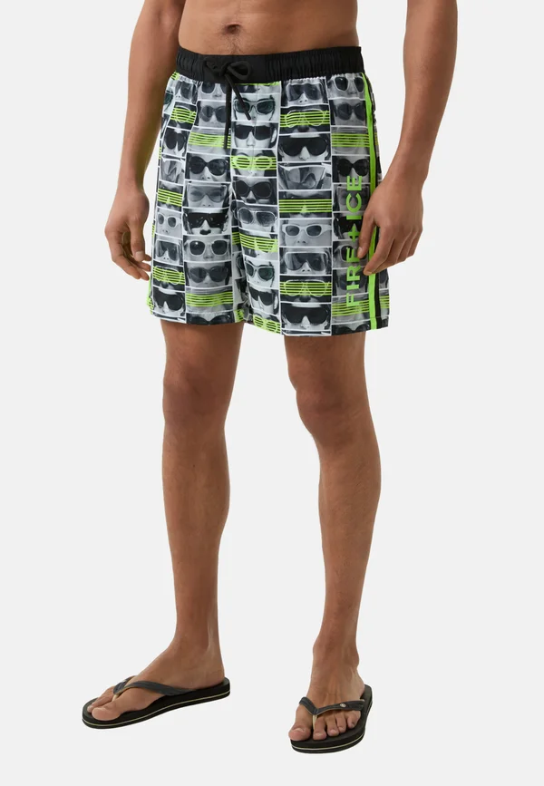 Badeshorts - grau neon grün