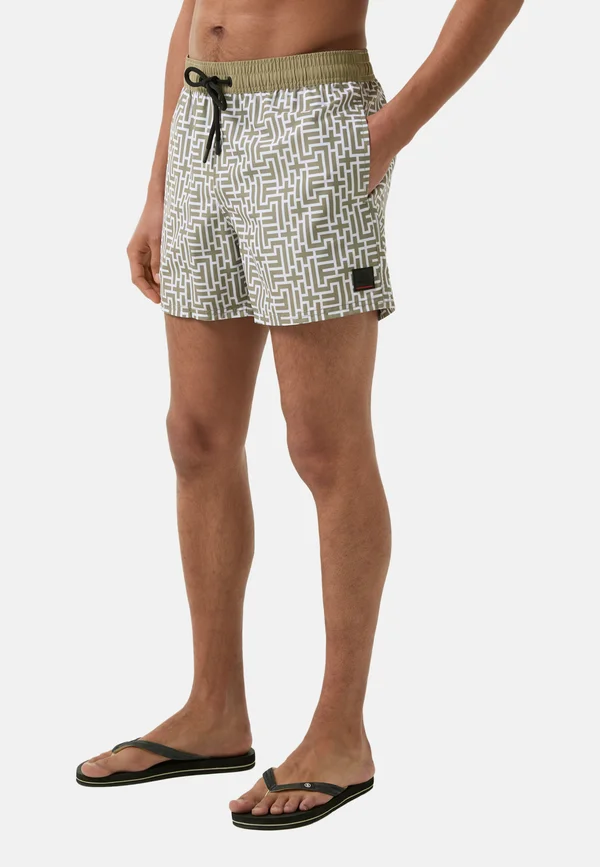 Badeshorts - khaki weiß