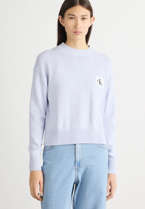 BADGE SWEATER - Strickpullover - light blue