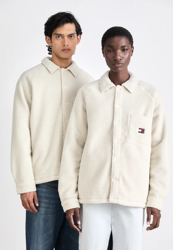 BADGE UNISEX - Fleecejacke - ancient white
