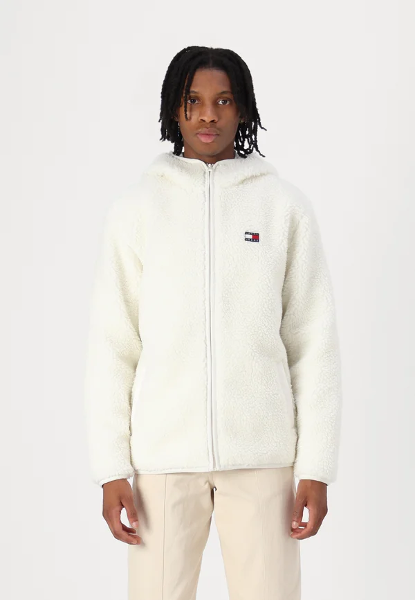 BADGE ZIP TRU UNISEX - Fleecejacke - ancient white