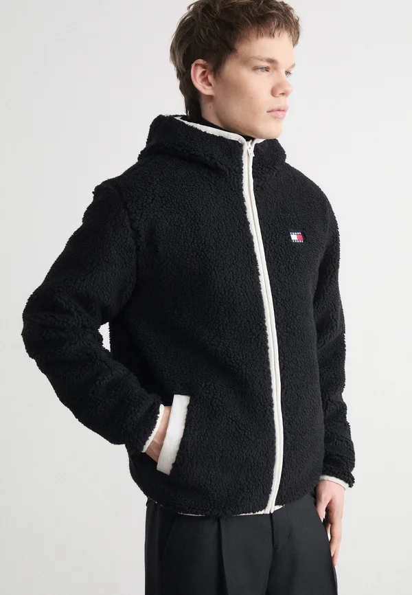 BADGE ZIP TRU UNISEX - Fleecejacke - black