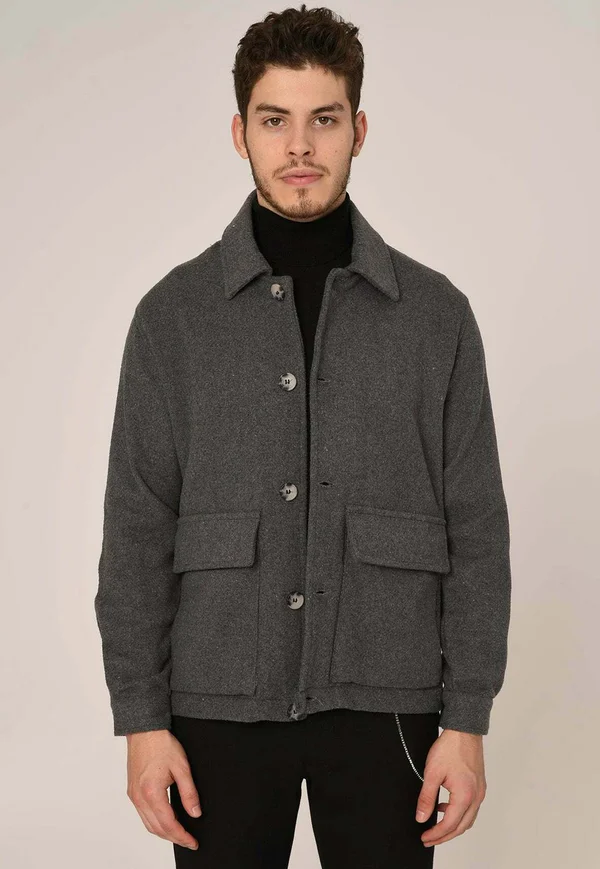 BAG POCKET - Strickjacke - anthracite