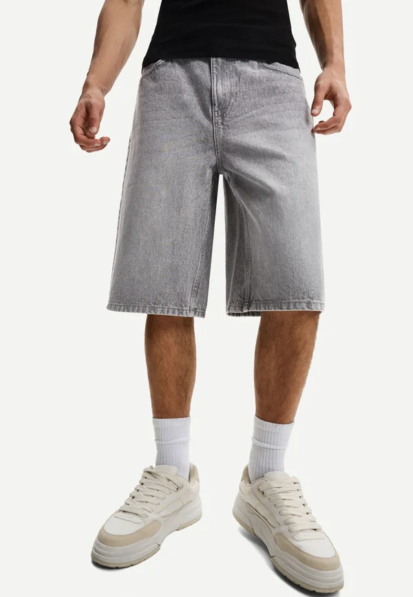 BAGGY - BERMUDA - Jeans Shorts - grey