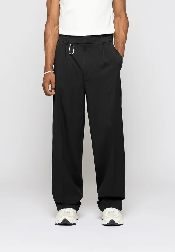 BAGGY TAILORED PANTS - Stoffhose - black