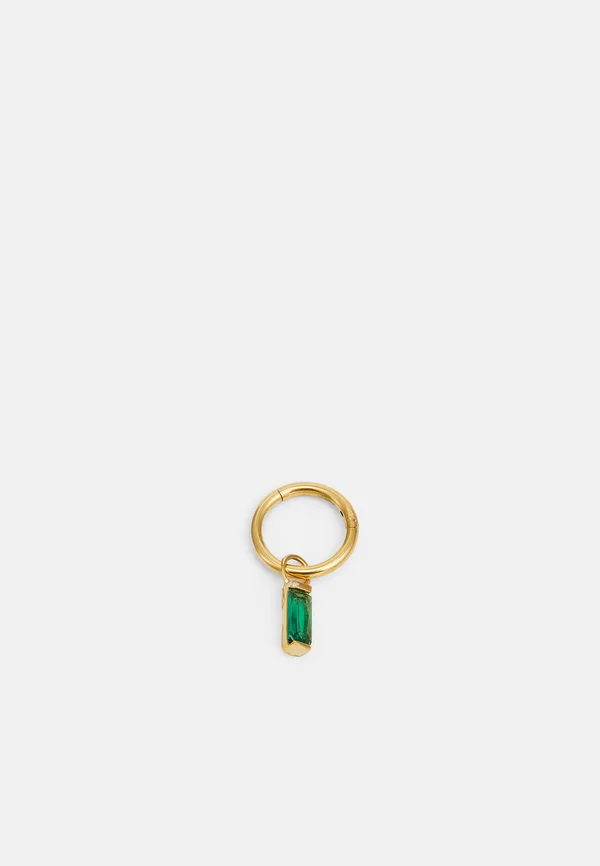 BAGUETTE CHARM DROP CLICKER HOOP - Einzelner Ohrring - emerald