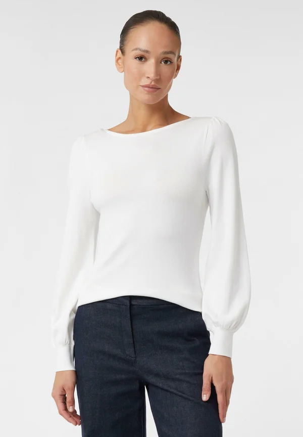 BALLONÄRMEL - Strickpullover - weiß