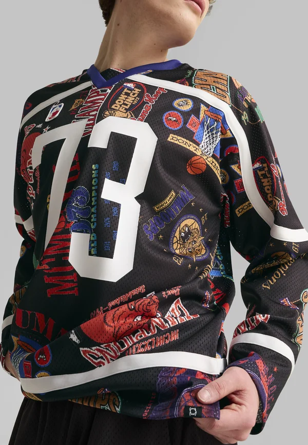 BANDWAGON BASKETBALLTRIKOT - Langarmshirt - black aop
