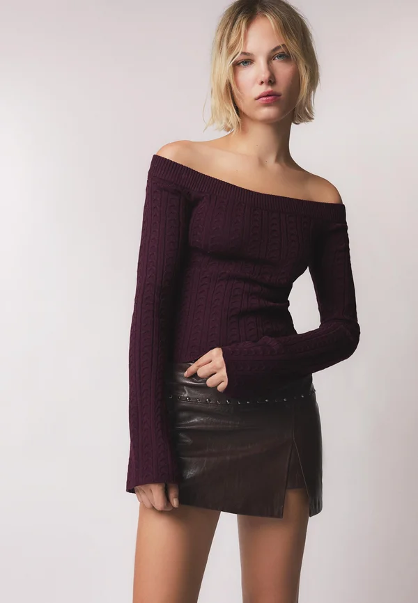 BARDOT - Strickpullover - dark red