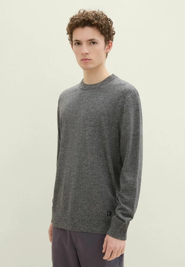 BASIC CREWNECK  - Strickpullover - grey tonal mouline