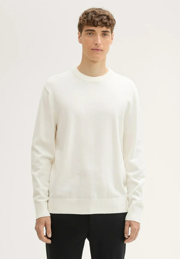BASIC CREWNECK  - Strickpullover - wool white