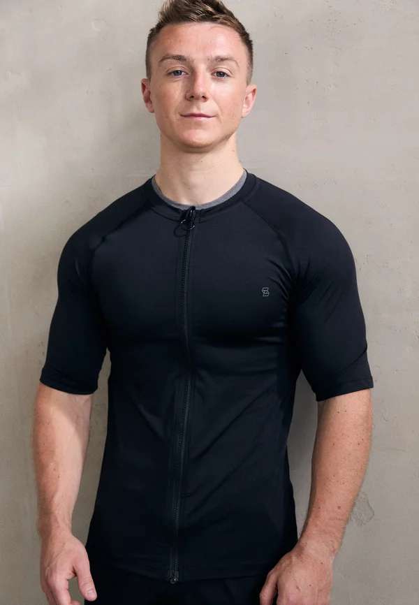 BASIC FRONT ZIP FIT ADAPTIVEPS ADAPT - Sport T-Shirt - black