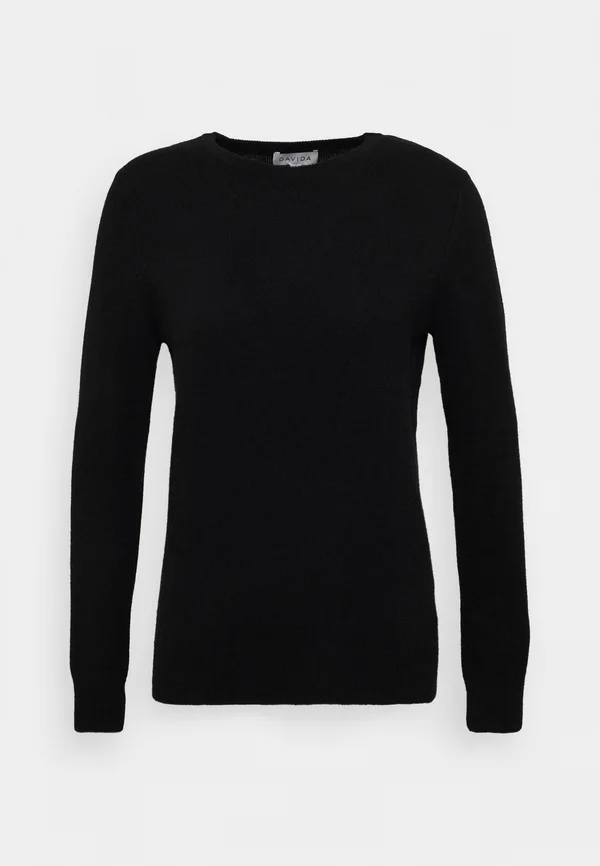 BASIC O NECK - Strickpullover - black