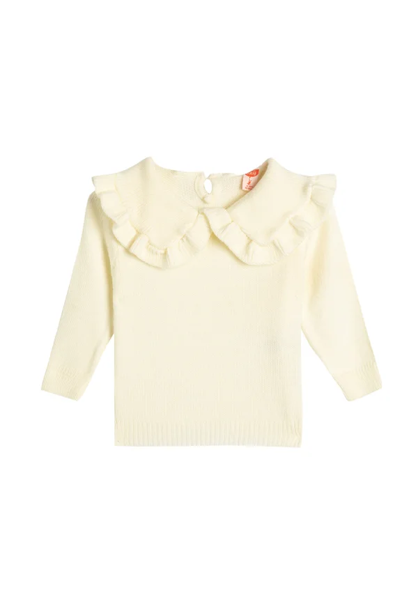 BASIC PETER PAN NECK FRILL DETAILED  - Strickpullover - white