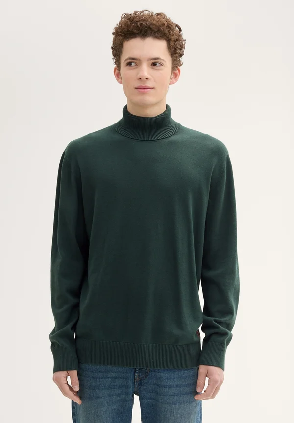 BASIC ROLLKRAGEN - Strickpullover - dark gable green