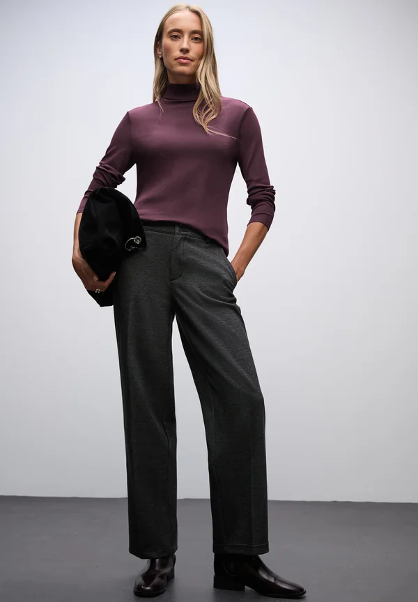 BASIC ROLLKRAGEN - Strickpullover - rot