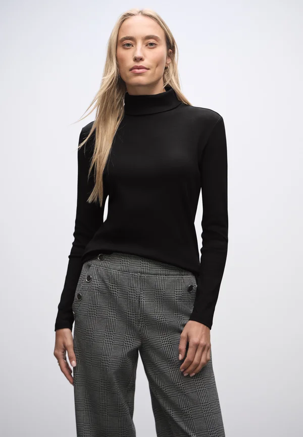 BASIC ROLLKRAGEN - Strickpullover - schwarz