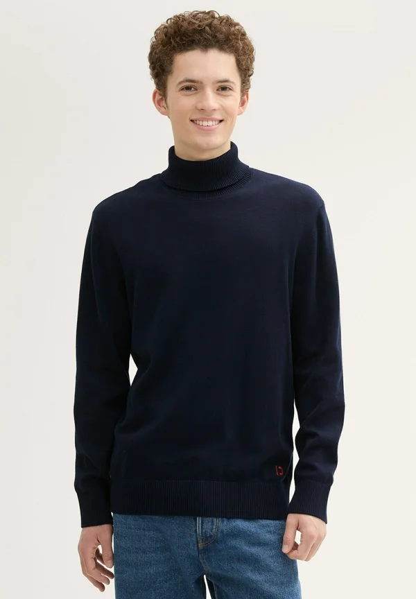 BASIC ROLLKRAGEN - Strickpullover - sky captain blue