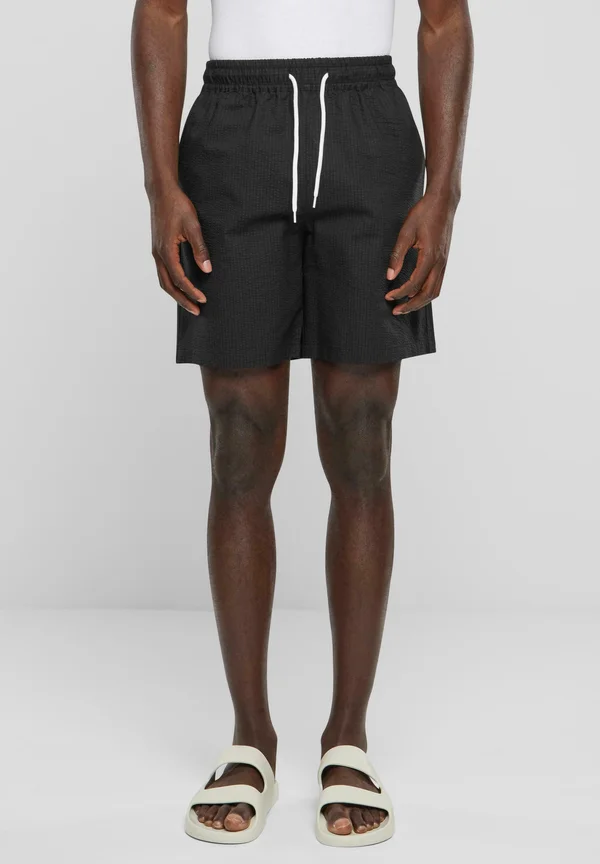 BASIC SEERSUCKER - Shorts - black