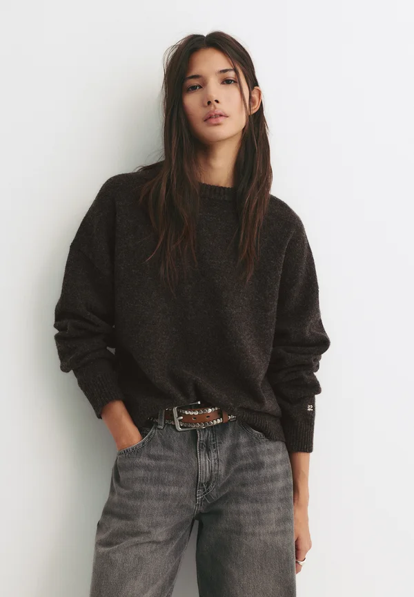 BASIC - Strickpullover - dark brown