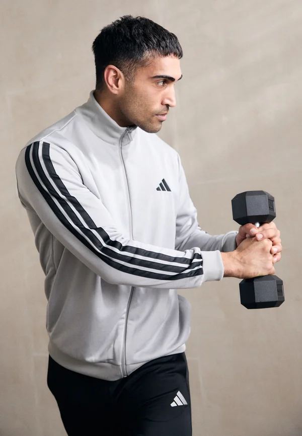 BASIC STRIPES  SET - Trainingsanzug - medium grey heather/solid grey
