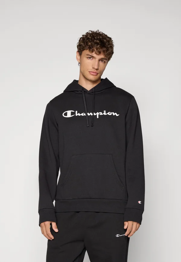 BASICS HOODIE LARGE LOGO - Kapuzenpullover - black