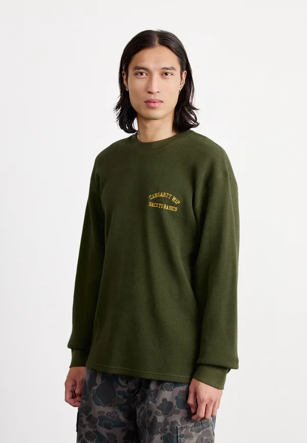 BASICS SCRIPT - Langarmshirt - office green/winter spice