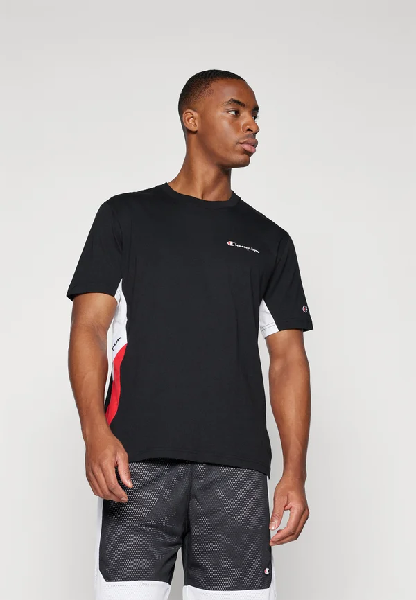 BASKETBALL INSPIRED CREWNECK WITH SMALL LOGO - T-Shirt print - black/white