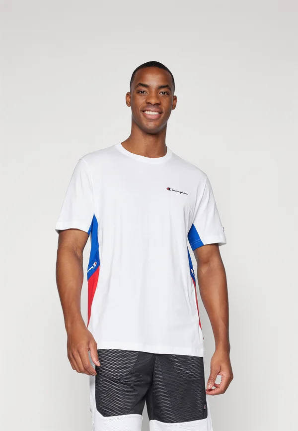 BASKETBALL INSPIRED CREWNECK WITH SMALL LOGO - T-Shirt print - white