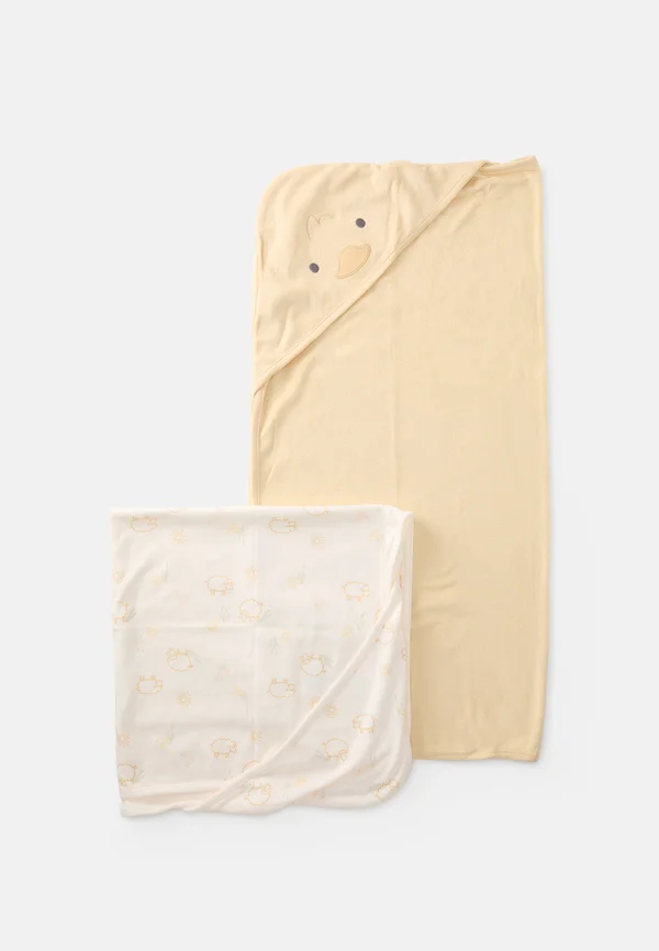 BATH TOWELS UNISEX 2 PACK - Badetuch - off-white/yellow