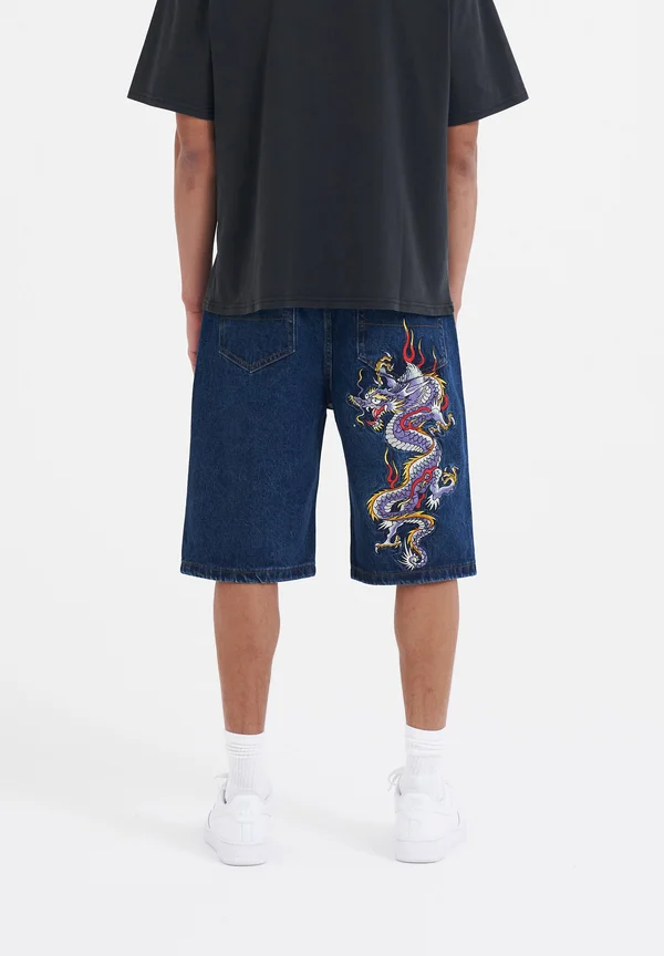 BATTLE DRAGON   - Jeans Shorts - indigo