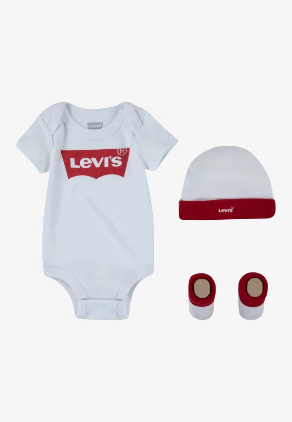 BATWING ONESIE HAT BOOTIE UNISEX SET - Geschenk zur Geburt - white