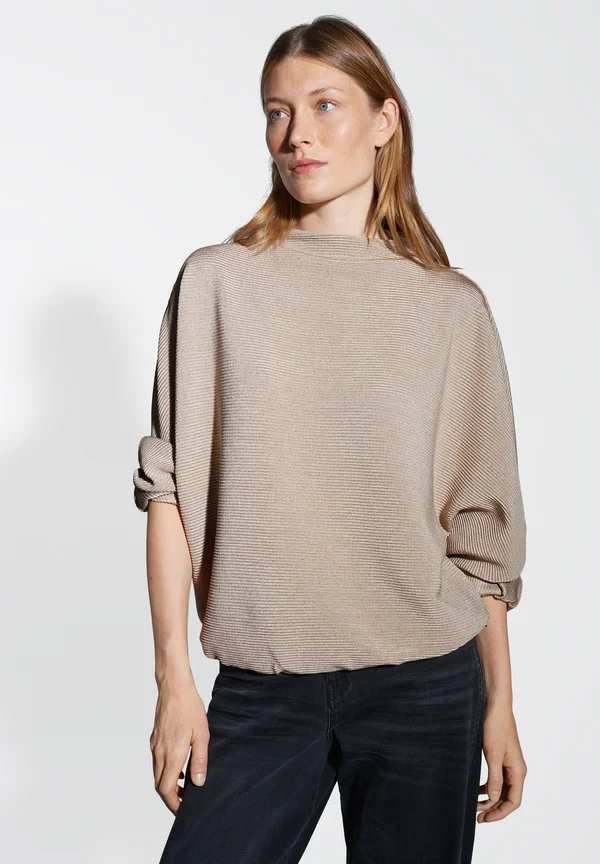BATWING SLEEVES WIDE FIT - Strickpullover - warm taupe