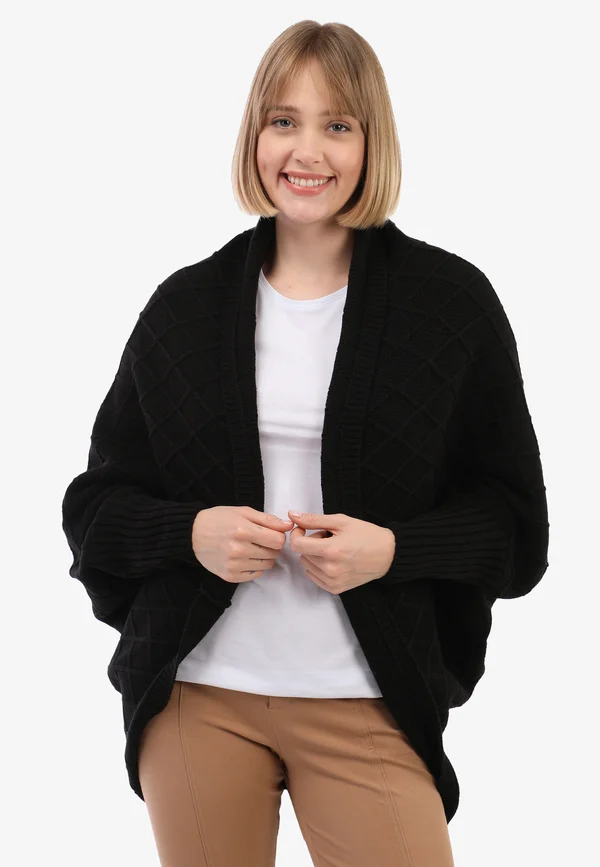 BATWING - Strickjacke - black