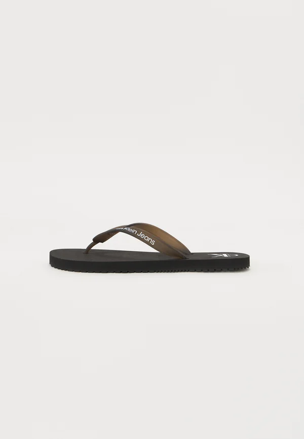 BEACH TRANSPARENT - Zehentrenner - black/bright white