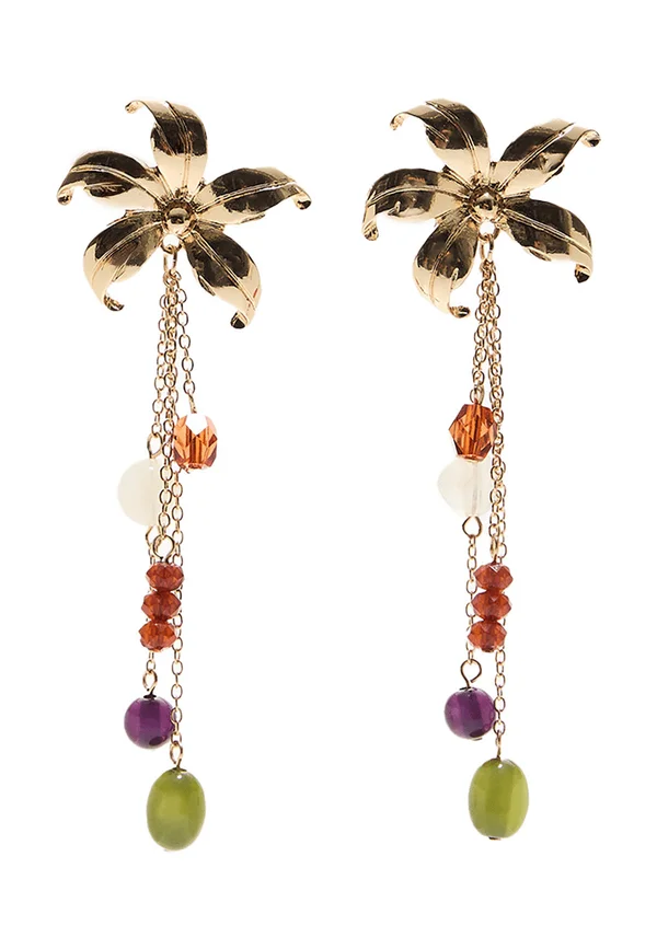 BEADED FLOWER  - Ohrringe - gold-coloured